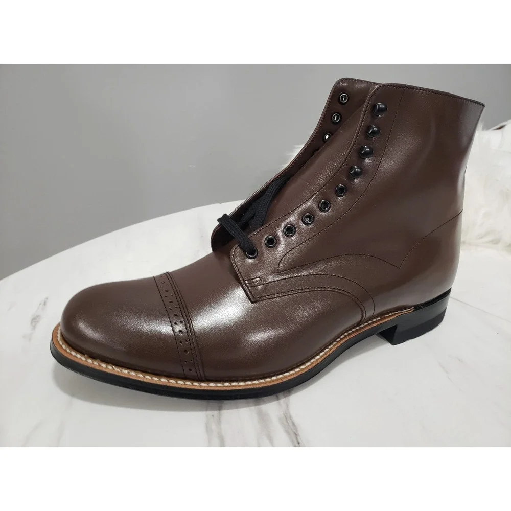 NEW SIZE 9 Stacy Adams Men's Madison‎ Leather Brown Ankle Boots 492067 - EURO 42